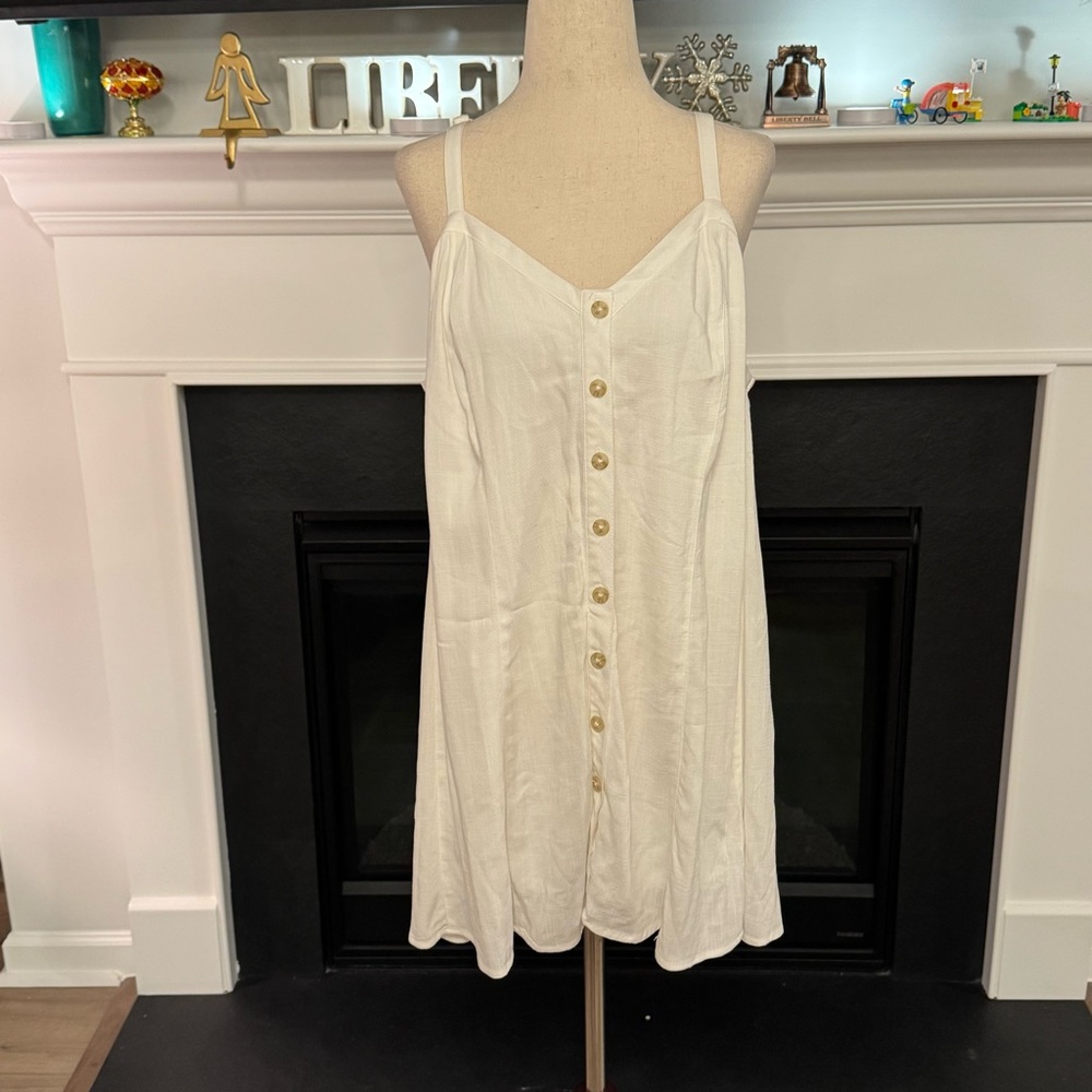 🤍 Torrid Ivory Button-Front Cami Dress – Size 1